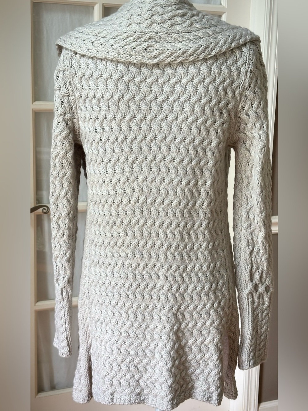 Aran Sweater Market Waterfall Cable Cardigan 100% Virgin Wool Ireland M - Picture 5 of 13